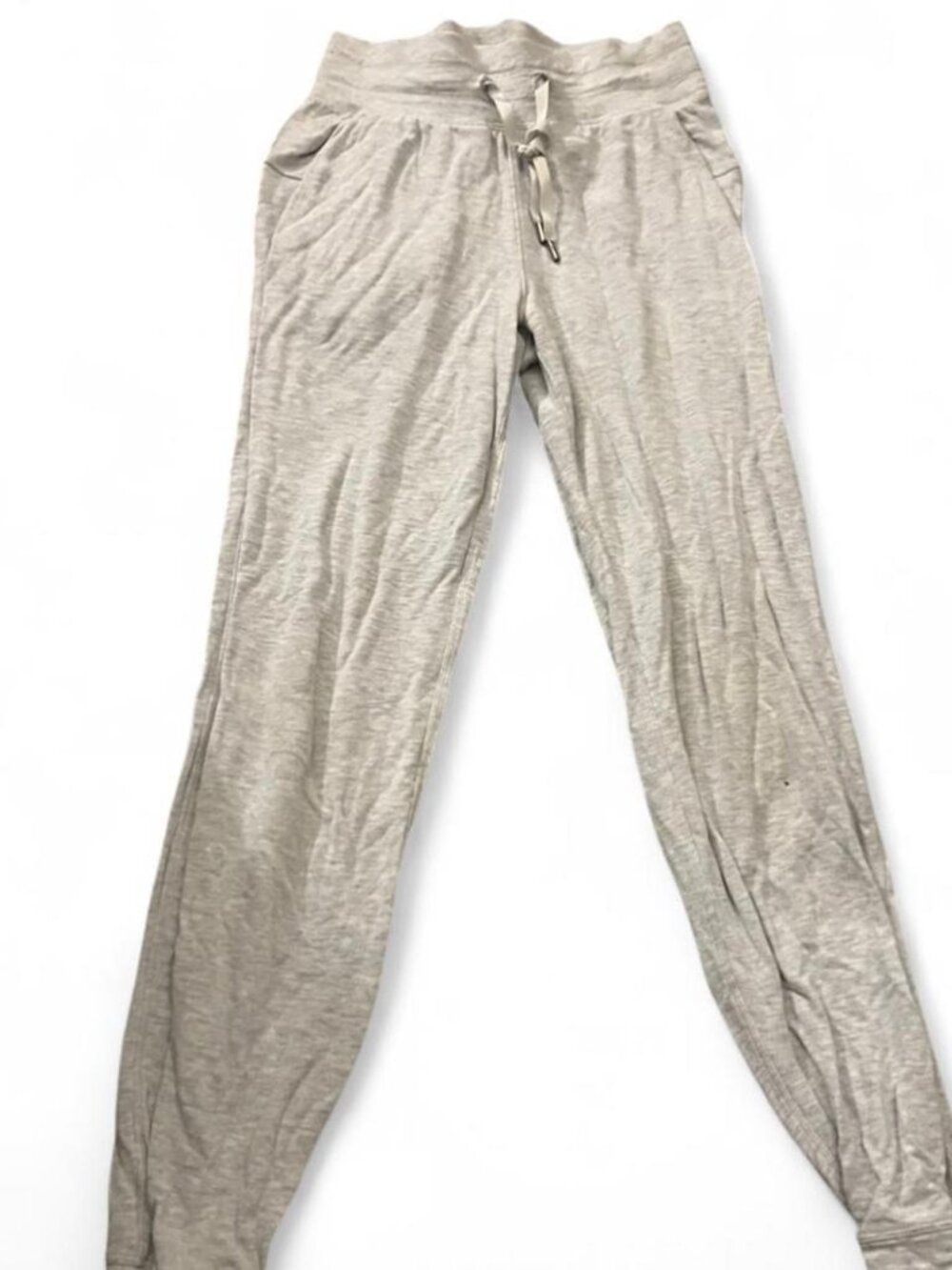 Lululemon Grey and Cream Joggers with Pockets Size XS